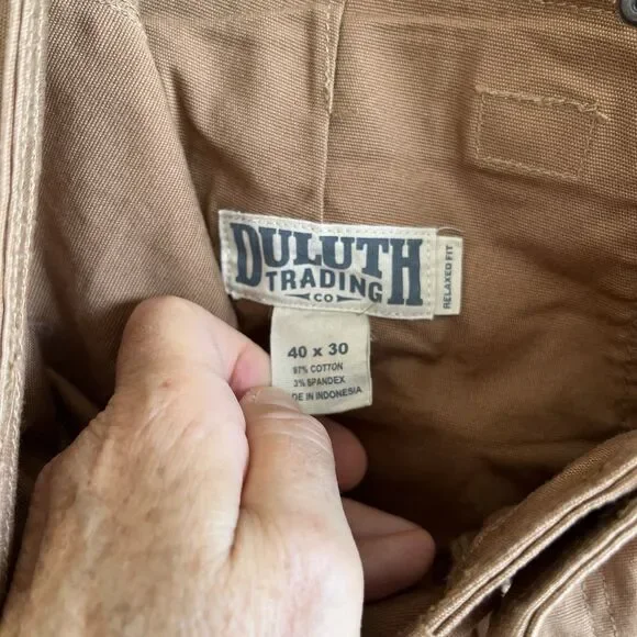 Duluth Trading Mens Flex Fire Hose Pants Size 40x29 Relaxed Fit Khaki Workwear - Picture 10 of 13